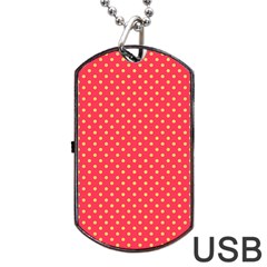 Polka Dots Dog Tag Usb Flash (two Sides)