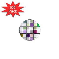 Color Tiles Abstract Mosaic Background 1  Mini Magnets (100 Pack)  by Simbadda