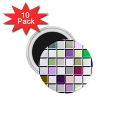 Color Tiles Abstract Mosaic Background 1 75  Magnets (10 Pack)  by Simbadda