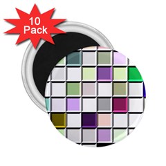 Color Tiles Abstract Mosaic Background 2 25  Magnets (10 Pack)  by Simbadda