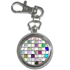 Color Tiles Abstract Mosaic Background Key Chain Watches by Simbadda