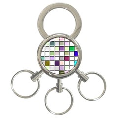 Color Tiles Abstract Mosaic Background 3-ring Key Chains