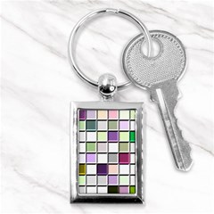 Color Tiles Abstract Mosaic Background Key Chains (rectangle)  by Simbadda