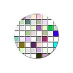 Color Tiles Abstract Mosaic Background Magnet 3  (Round) Front