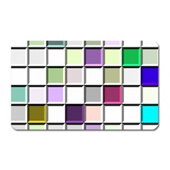 Color Tiles Abstract Mosaic Background Magnet (rectangular) by Simbadda