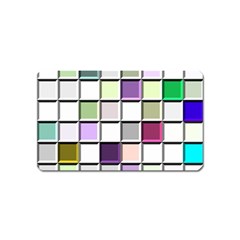 Color Tiles Abstract Mosaic Background Magnet (name Card) by Simbadda