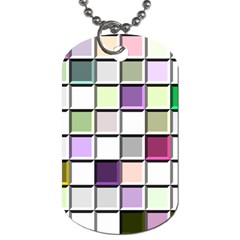 Color Tiles Abstract Mosaic Background Dog Tag (one Side) by Simbadda