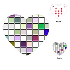 Color Tiles Abstract Mosaic Background Playing Cards (heart) 