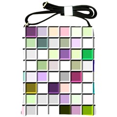 Color Tiles Abstract Mosaic Background Shoulder Sling Bags by Simbadda