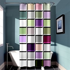 Color Tiles Abstract Mosaic Background Shower Curtain 36  X 72  (stall) 