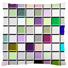 Color Tiles Abstract Mosaic Background Large Cushion Case (one Side) by Simbadda