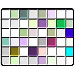 Color Tiles Abstract Mosaic Background Double Sided Fleece Blanket (medium) 