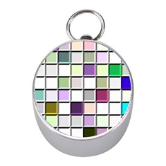 Color Tiles Abstract Mosaic Background Mini Silver Compasses