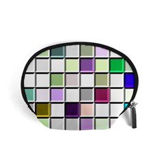 Color Tiles Abstract Mosaic Background Accessory Pouches (small)  by Simbadda