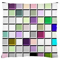 Color Tiles Abstract Mosaic Background Large Flano Cushion Case (one Side) by Simbadda