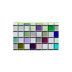 Color Tiles Abstract Mosaic Background Cosmetic Bag (xs) by Simbadda