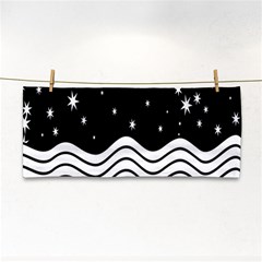 Black And White Waves And Stars Abstract Backdrop Clipart Cosmetic Storage Cases by Simbadda