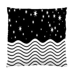 Black And White Waves And Stars Abstract Backdrop Clipart Standard Cushion Case (one Side) by Simbadda