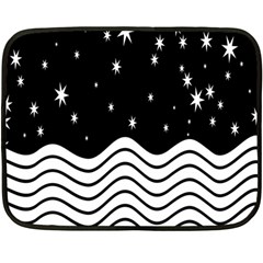 Black And White Waves And Stars Abstract Backdrop Clipart Fleece Blanket (mini)