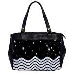 Black And White Waves And Stars Abstract Backdrop Clipart Office Handbags Front