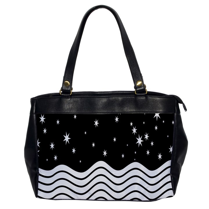 Black And White Waves And Stars Abstract Backdrop Clipart Office Handbags