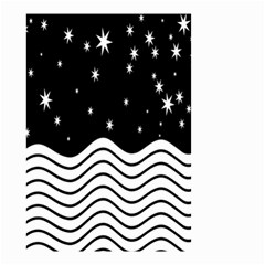 Black And White Waves And Stars Abstract Backdrop Clipart Small Garden Flag (two Sides)