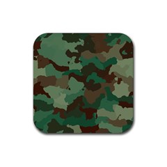 Camouflage Pattern A Completely Seamless Tile Able Background Design Rubber Coaster (square)  by Simbadda