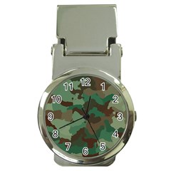 Camouflage Pattern A Completely Seamless Tile Able Background Design Money Clip Watches by Simbadda