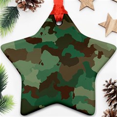 Camouflage Pattern A Completely Seamless Tile Able Background Design Star Ornament (two Sides) by Simbadda