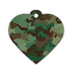 Camouflage Pattern A Completely Seamless Tile Able Background Design Dog Tag Heart (one Side) by Simbadda