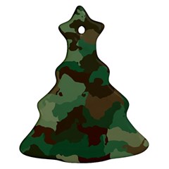 Camouflage Pattern A Completely Seamless Tile Able Background Design Christmas Tree Ornament (two Sides) by Simbadda