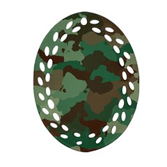 Camouflage Pattern A Completely Seamless Tile Able Background Design Ornament (oval Filigree) by Simbadda