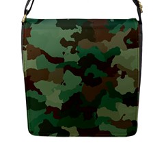 Camouflage Pattern A Completely Seamless Tile Able Background Design Flap Messenger Bag (l)  by Simbadda