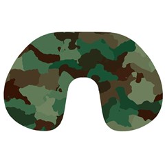 Camouflage Pattern A Completely Seamless Tile Able Background Design Travel Neck Pillows by Simbadda