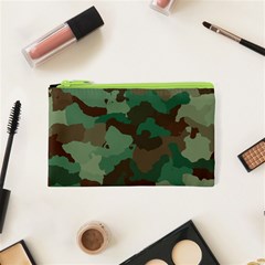 Camouflage Pattern A Completely Seamless Tile Able Background Design Cosmetic Bag (xs) by Simbadda