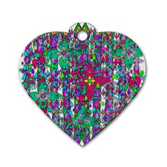 Sunny Roses In Rainy Weather Pop Art Dog Tag Heart (one Side) by pepitasart