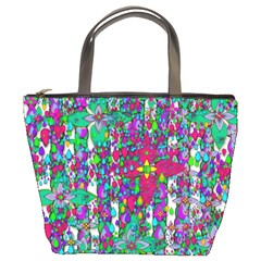 Sunny Roses In Rainy Weather Pop Art Bucket Bags by pepitasart