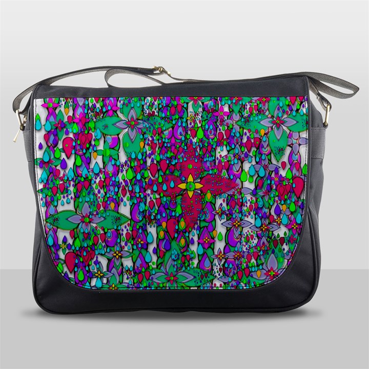 Sunny Roses In Rainy Weather Pop Art Messenger Bags