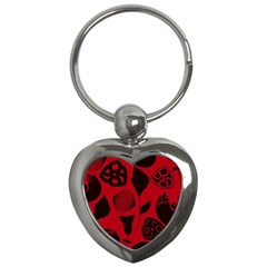 Congregation Of Floral Shades Pattern Key Chains (heart) 