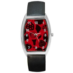 Congregation Of Floral Shades Pattern Barrel Style Metal Watch by Simbadda