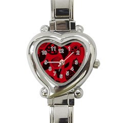 Congregation Of Floral Shades Pattern Heart Italian Charm Watch by Simbadda