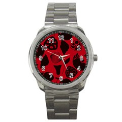 Congregation Of Floral Shades Pattern Sport Metal Watch by Simbadda