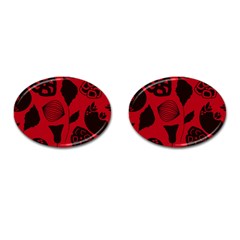 Congregation Of Floral Shades Pattern Cufflinks (oval) by Simbadda