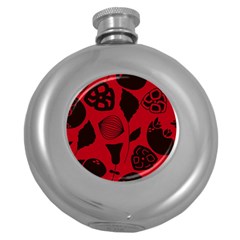 Congregation Of Floral Shades Pattern Round Hip Flask (5 Oz) by Simbadda