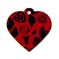 Congregation Of Floral Shades Pattern Dog Tag Heart (one Side) by Simbadda