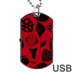 Congregation Of Floral Shades Pattern Dog Tag Usb Flash (two Sides)