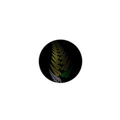 Drawing Of A Fractal Fern On Black 1  Mini Buttons by Simbadda