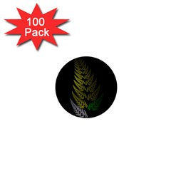 Drawing Of A Fractal Fern On Black 1  Mini Buttons (100 pack) 