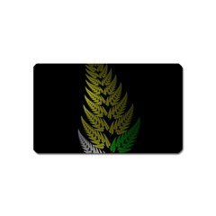 Drawing Of A Fractal Fern On Black Magnet (Name Card)