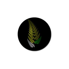 Drawing Of A Fractal Fern On Black Golf Ball Marker (4 pack)